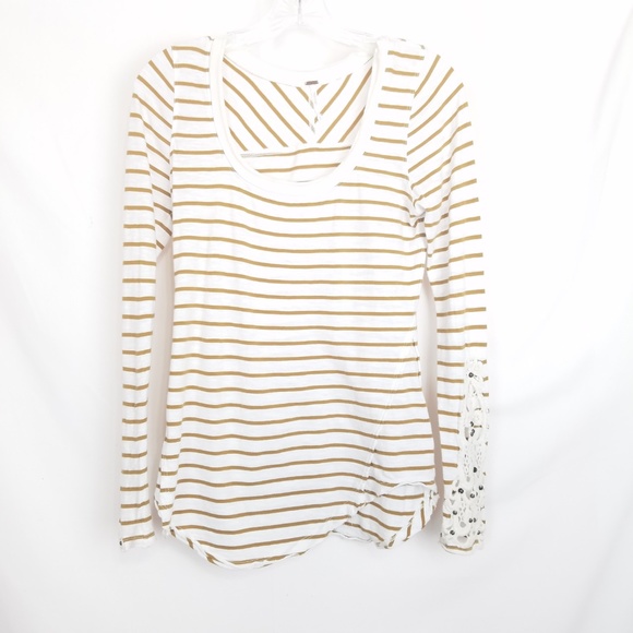 Free People Hard Candy Stripe Cuff Top Small - Picture 6 of 7